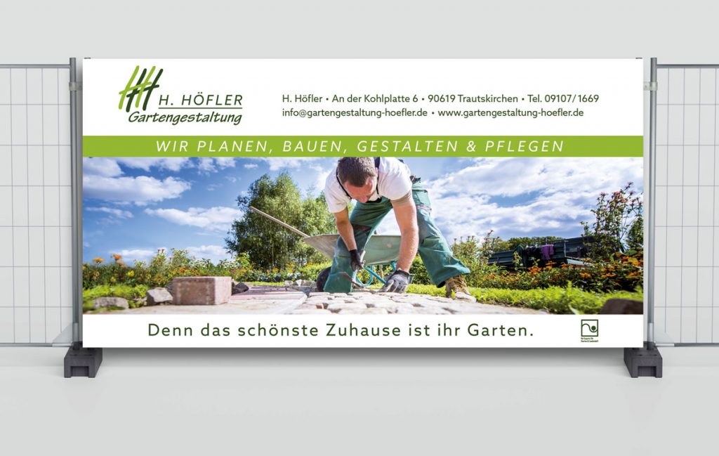 Bauzaunplane H.Höfler Gartengestaltung