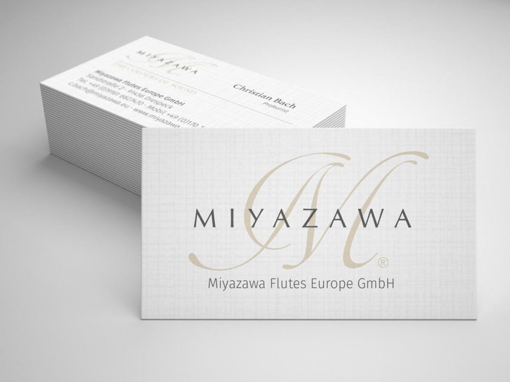 Visitenkarten Miyazawa, Visitenkarte mit Leinenpapier