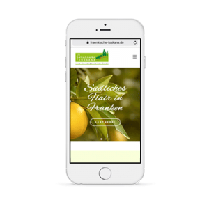 responsives Design der Internetseite der Fränkischen Toskana am Handy