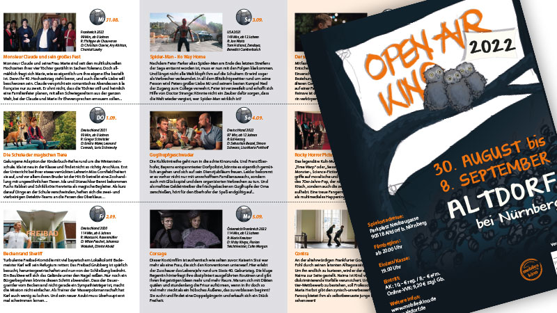 Read more about the article Flyer für die OpenAir Kinotage in Altdorf