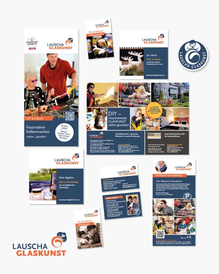 Flyer, Printdesign Lauscha Glaskunst