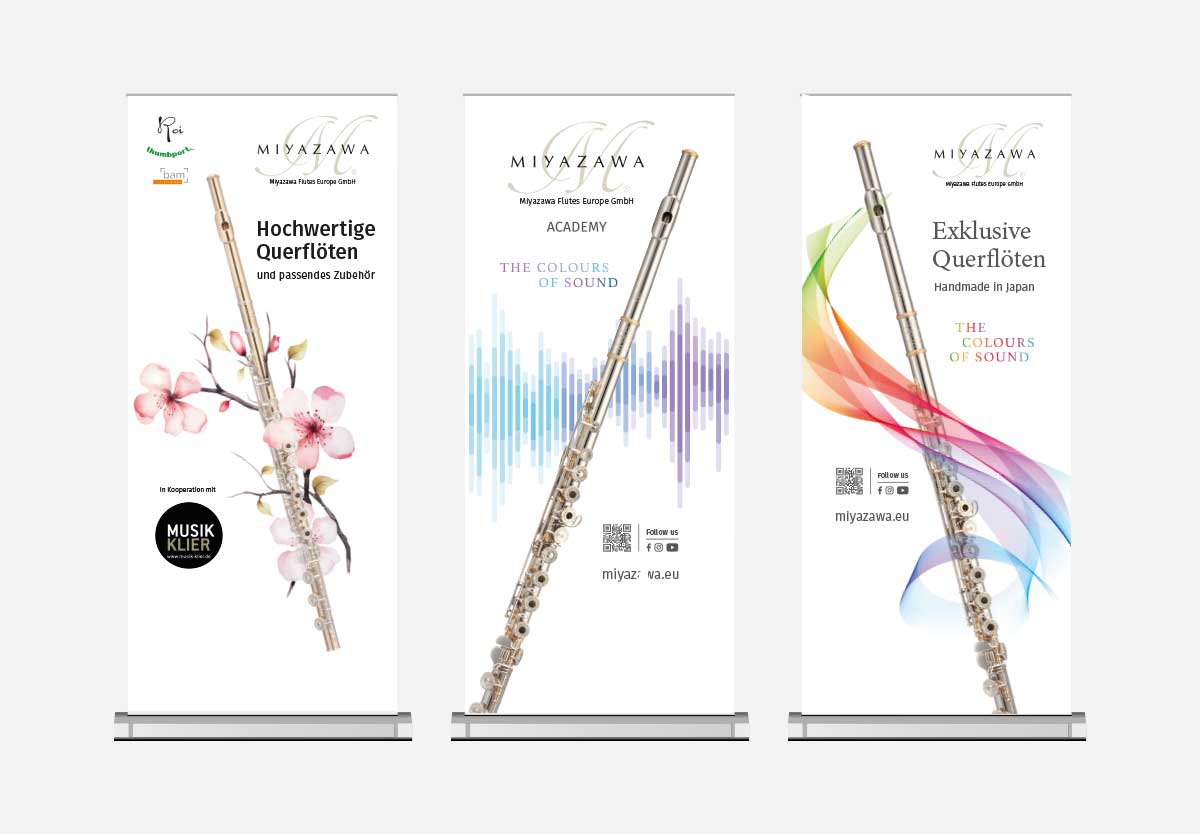 Roll up für Miyazawa Flutes Europe für akustika Messe, Miyazawa Academy, Image Roll-up