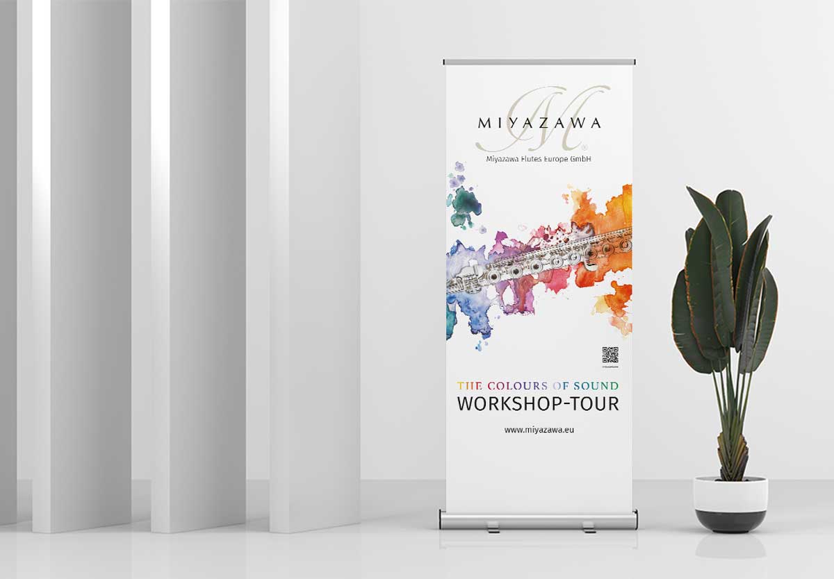 Roll-up Miyazawa Flutes Europe Watercolour Motiv
