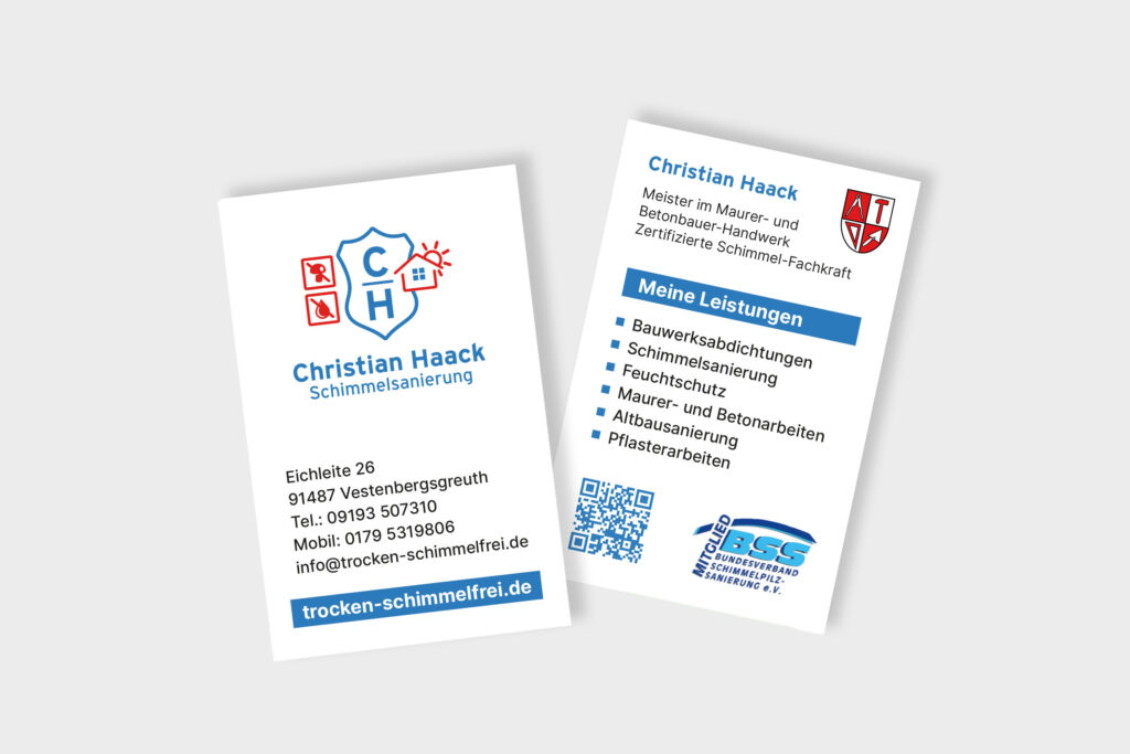 Visitenkarte Christian Haack, Schimmelbeseitigung und Sanierung