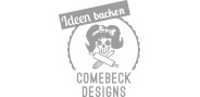 Logo "ComebeckDesigns" in Graustufen