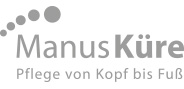 Logo "ManusKüre" in Graustufen