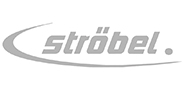 Logo "Ströbel Feuerwerke" in Graustufen