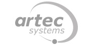Logo "artec systems" in Graustufen