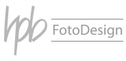 Logo "hpb FotoDesign" in Graustufen